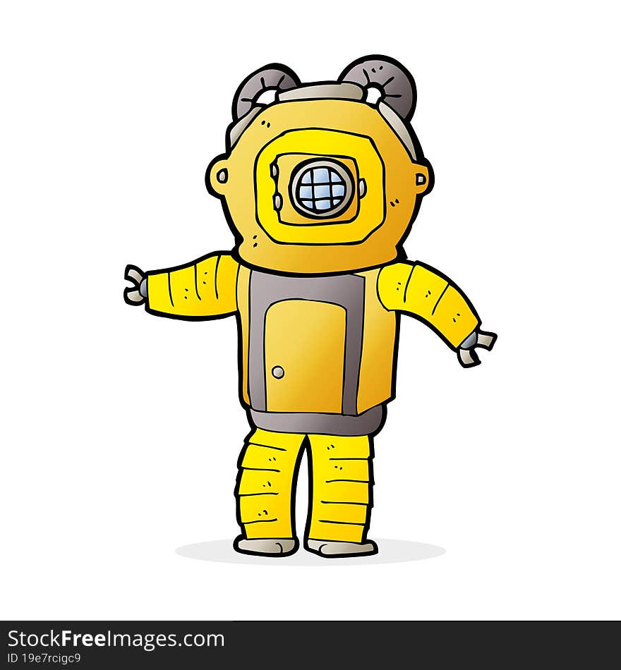 Cartoon Deep Sea Diver