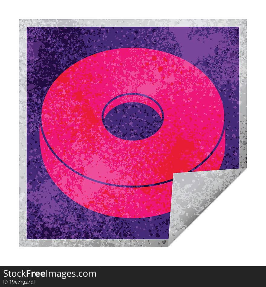 Donut Graphic Square Peeling Sticker