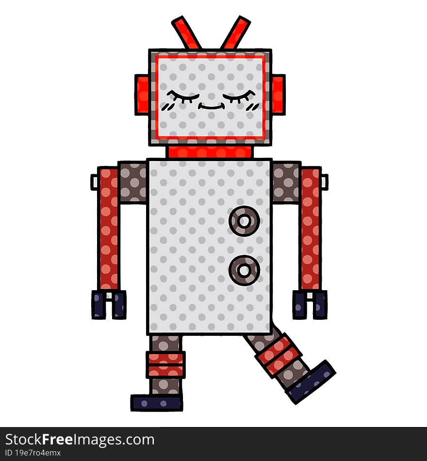 comic book style cartoon of a robot