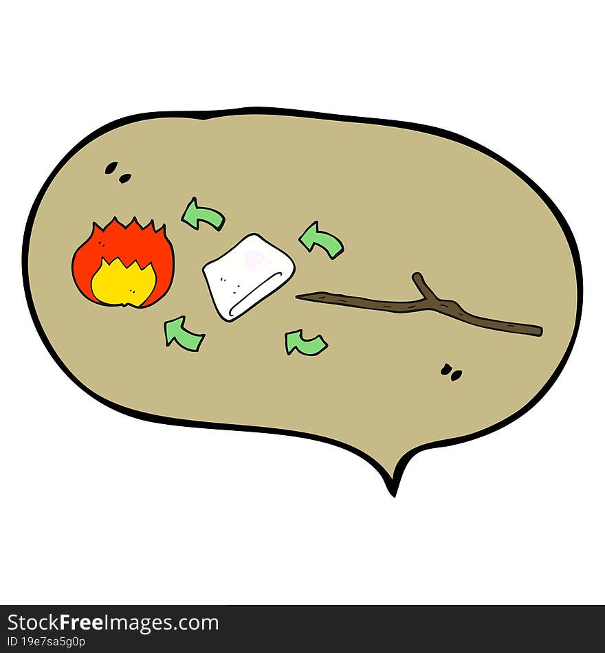 speech bubble cartoon toasted marshmallow