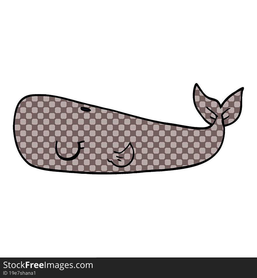 cartoon doodle whale