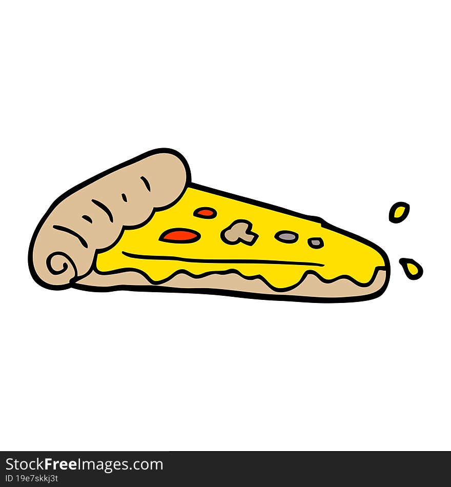 Cartoon Doodle Pizza Slice