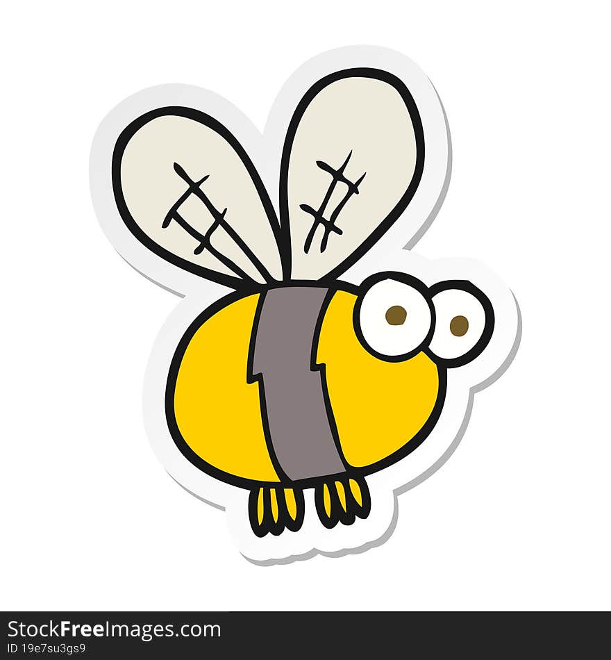 sticker of a cartoon bee