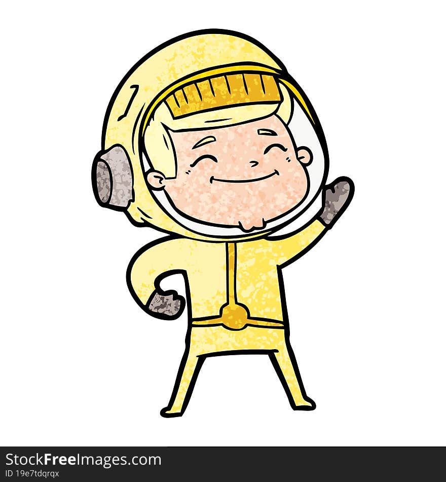 happy cartoon astronaut. happy cartoon astronaut