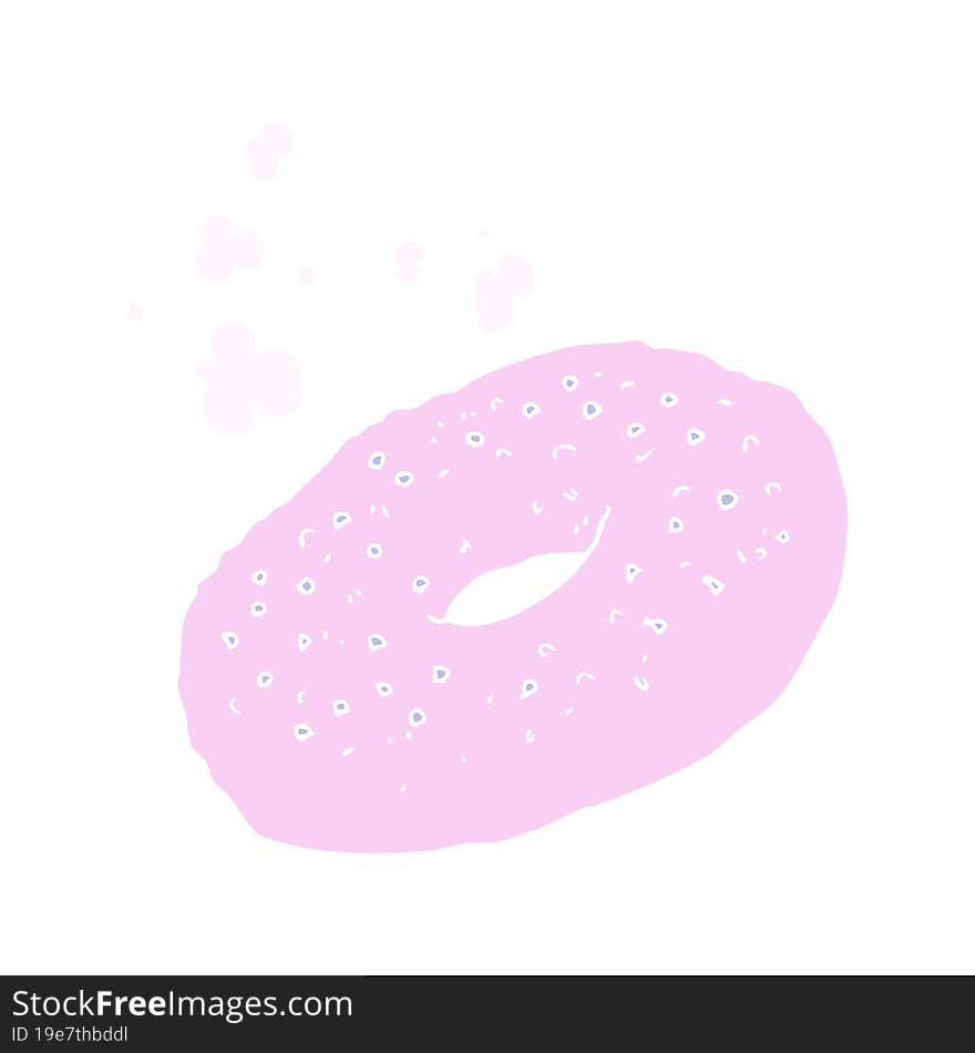 flat color illustration of bagel. flat color illustration of bagel