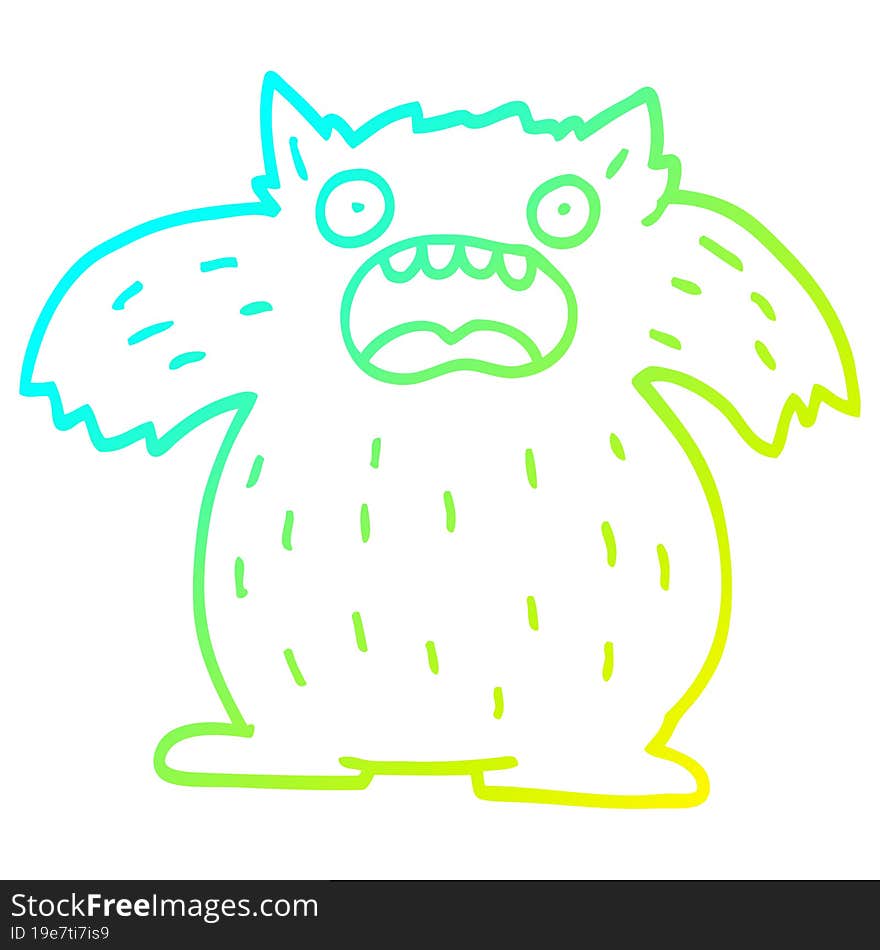 cold gradient line drawing cartoon yeti monster