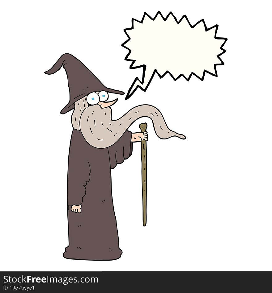 speech bubble cartoon wizard