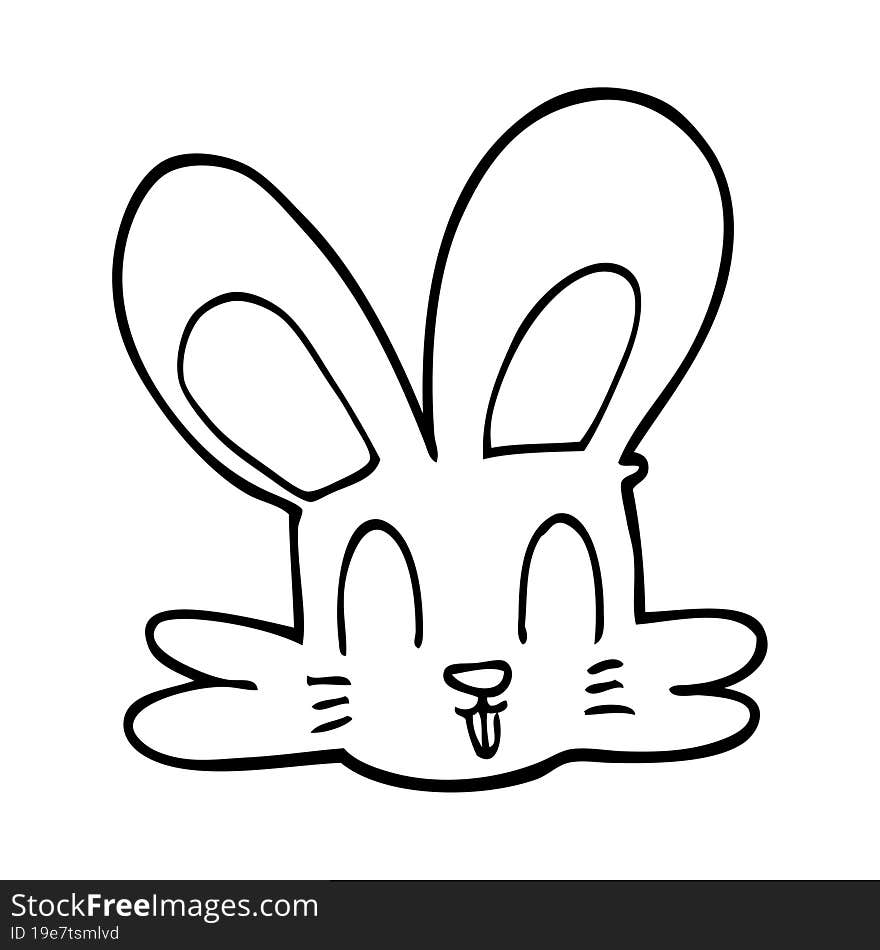 line drawing cartoon cute bunny