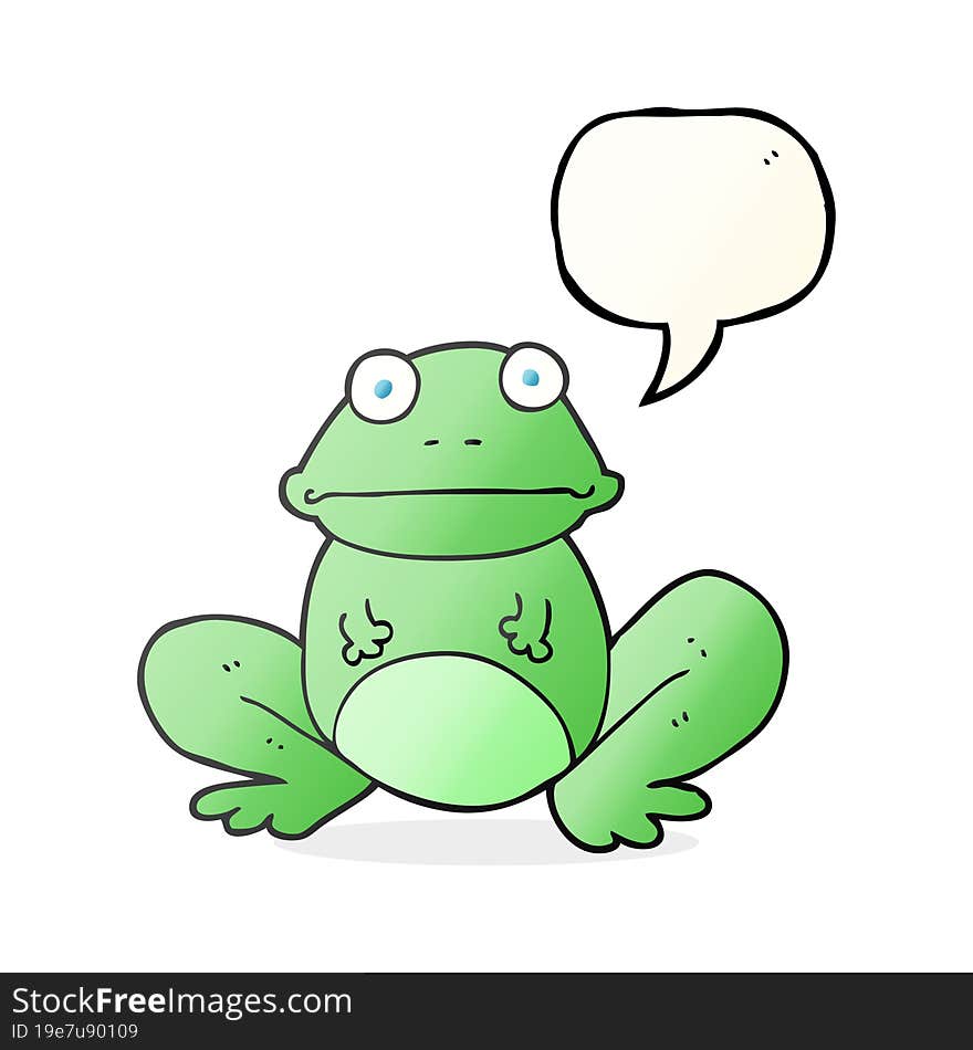 freehand drawn speech bubble cartoon frog