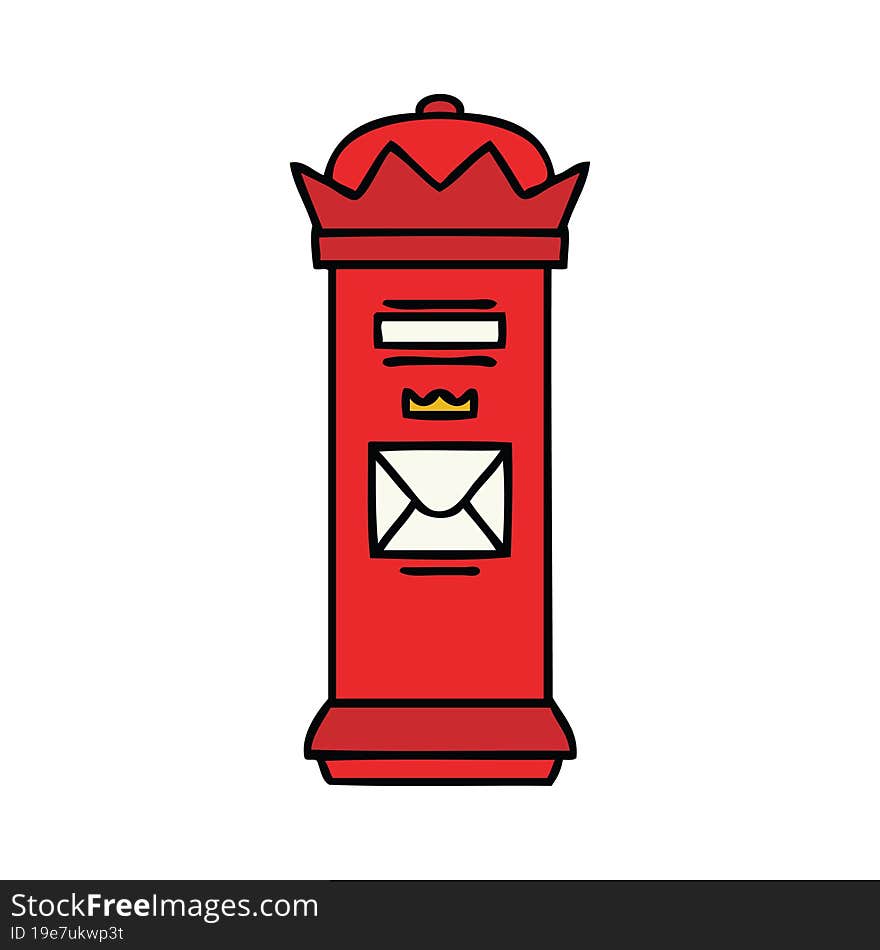 cute cartoon british post box