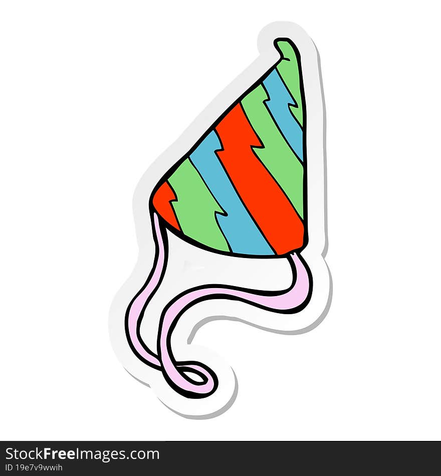 sticker of a cartoon party hat