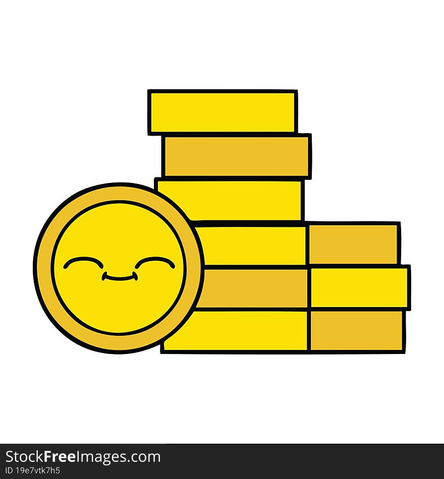 cute cartoon of a coins. cute cartoon of a coins