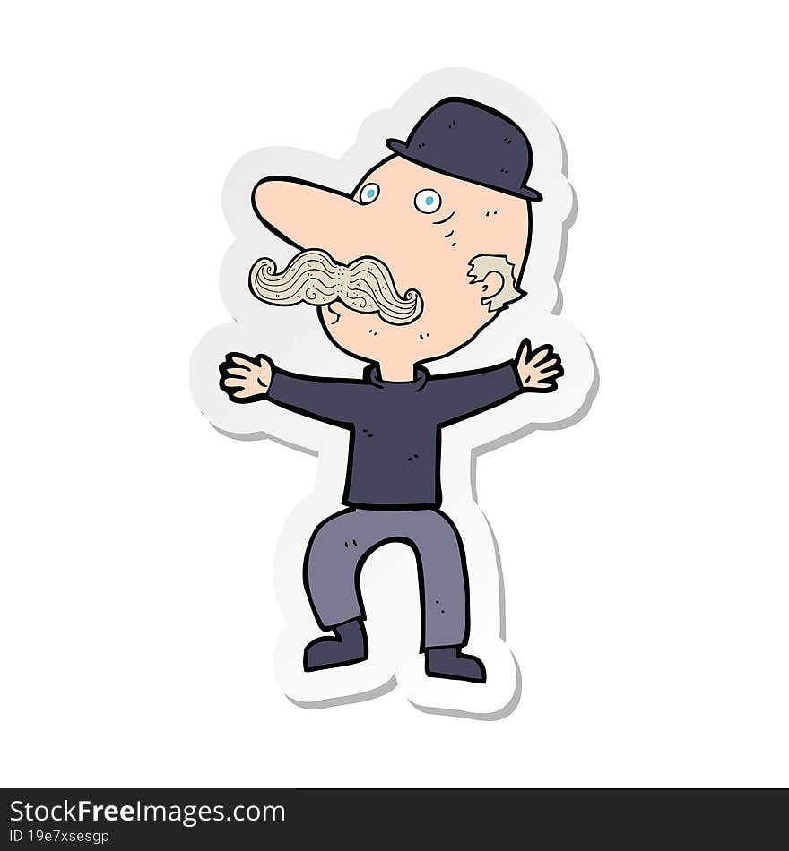 sticker of a cartoon wealthy fello