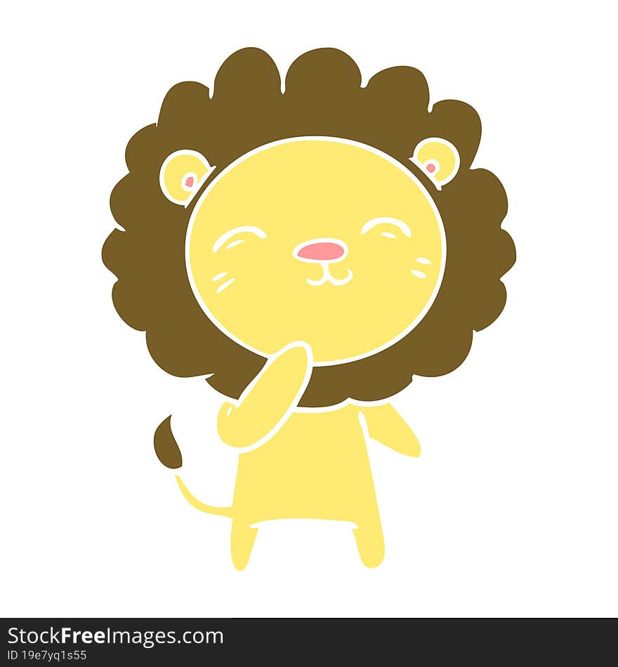 flat color style cartoon lion