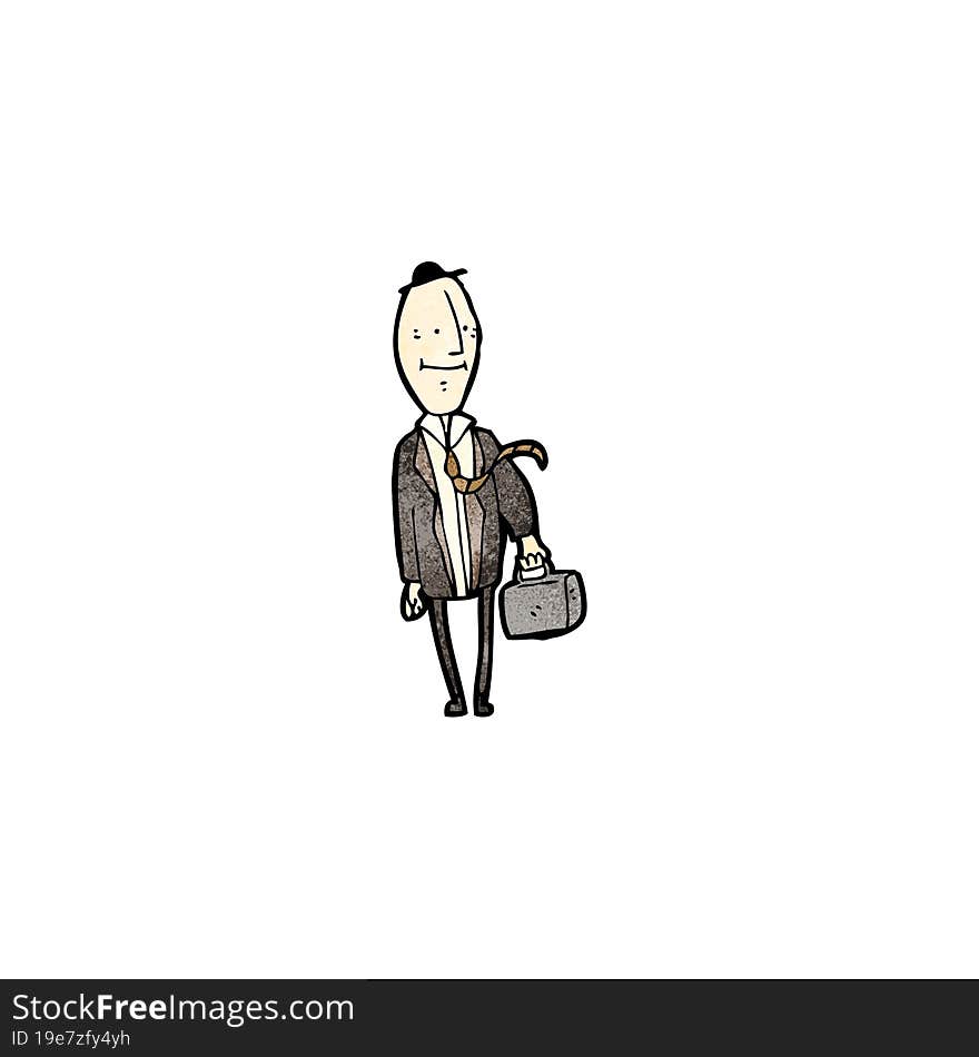 cartoon egghead businessman