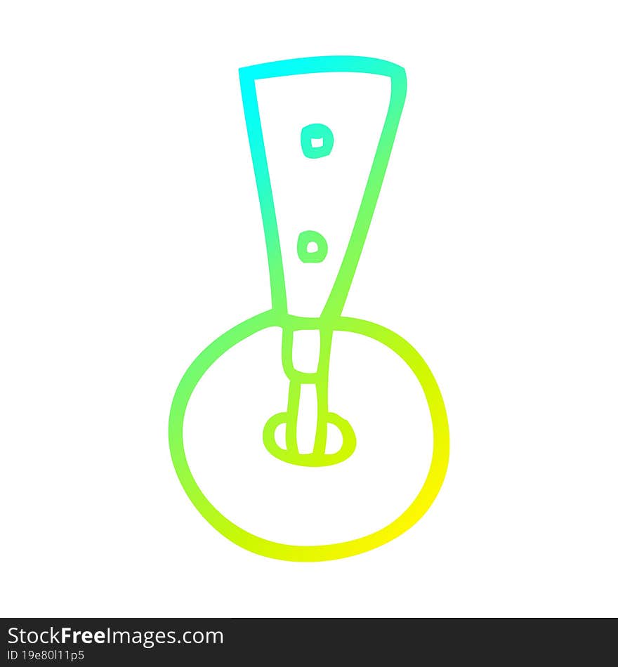 Cold Gradient Line Drawing Cartoon Caster Wheel