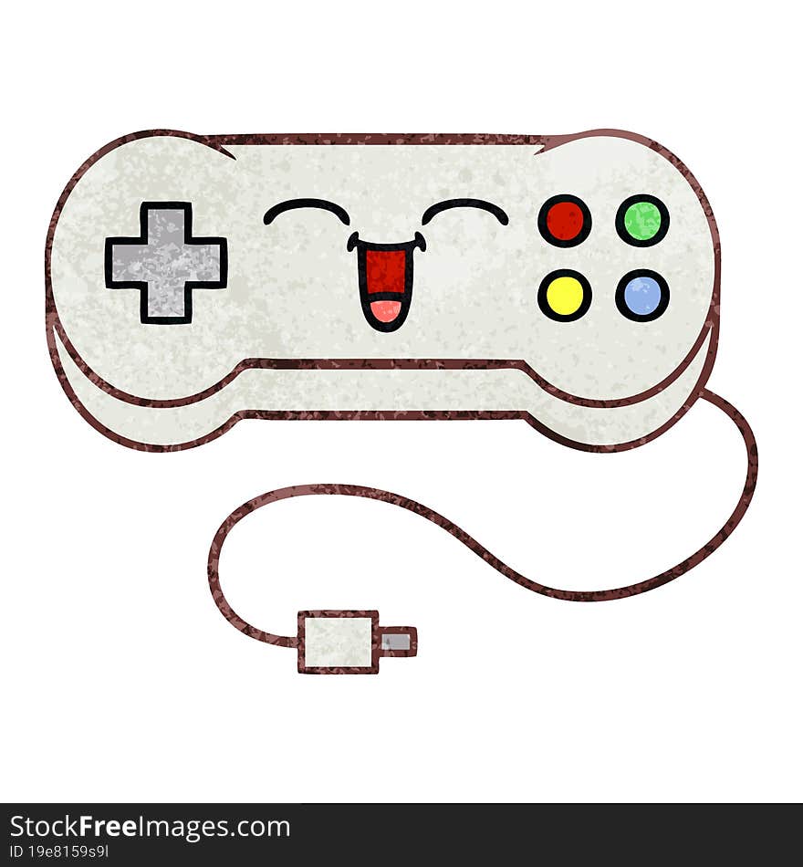 retro grunge texture cartoon game controller