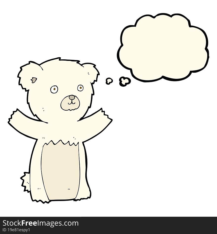 cute cartoon polar bear with thought bubble