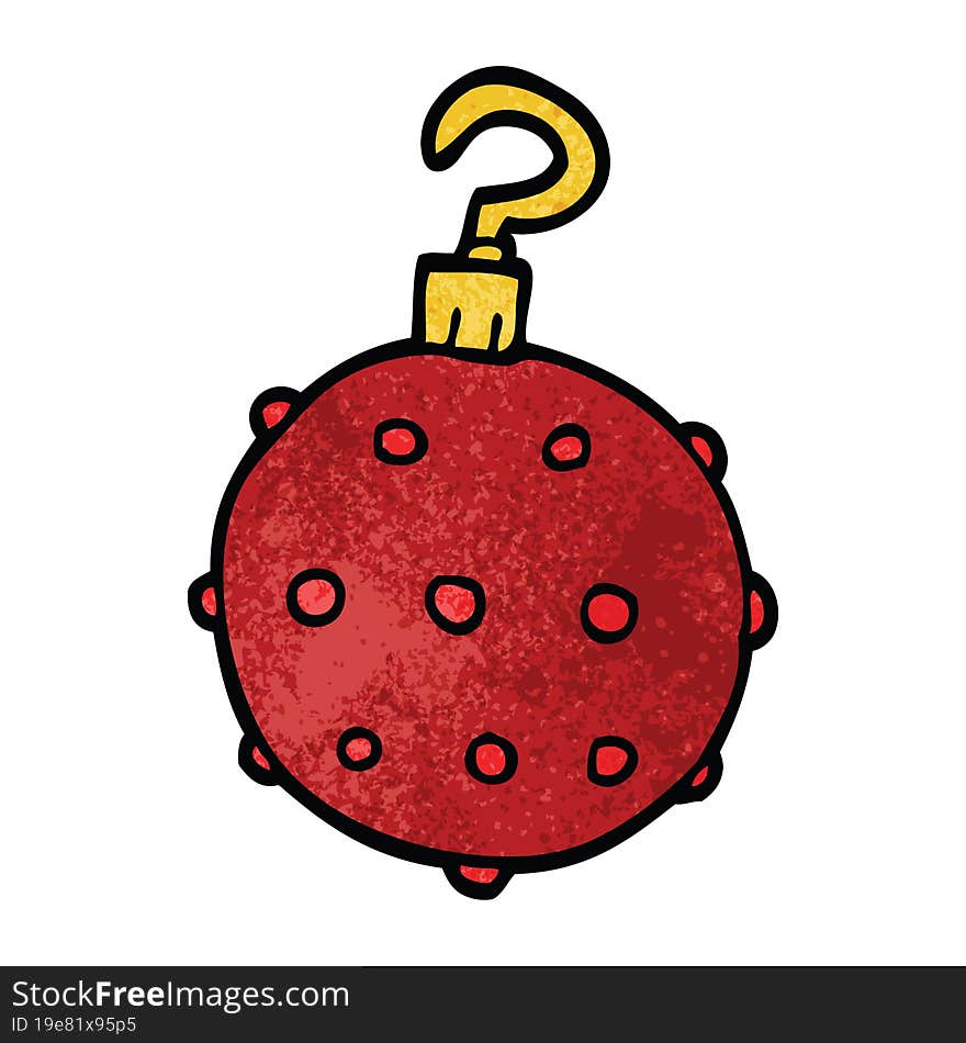 Cartoon Doodle Red Bauble