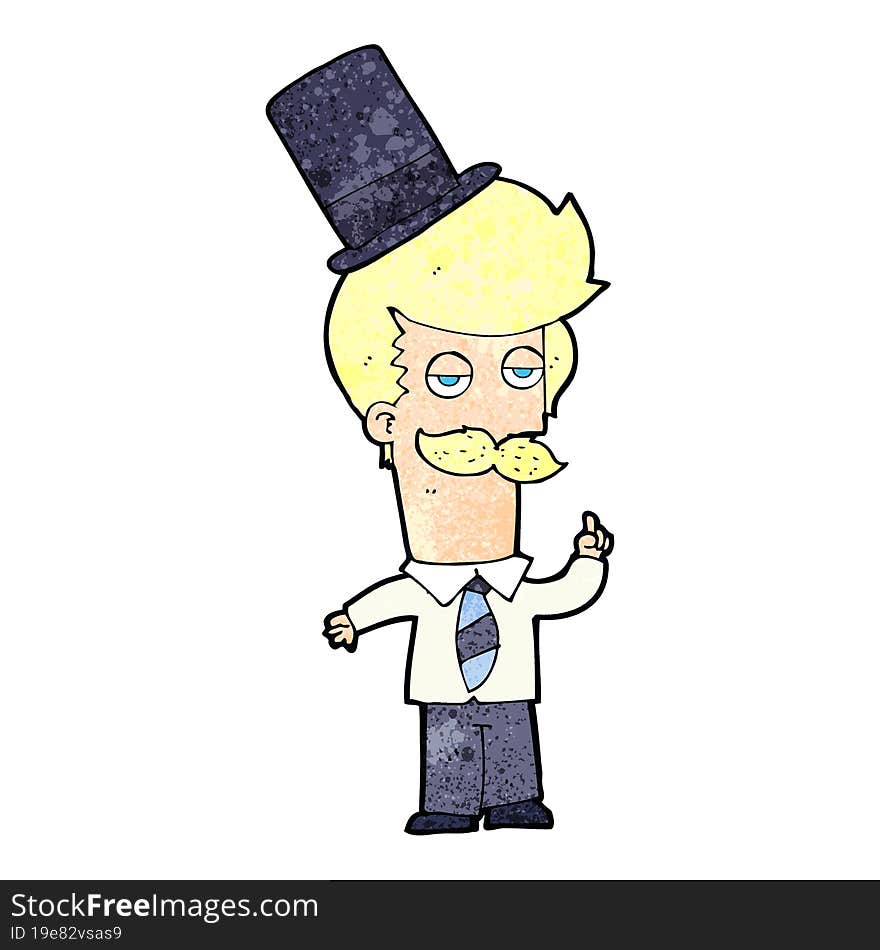 cartoon man wearing top hat