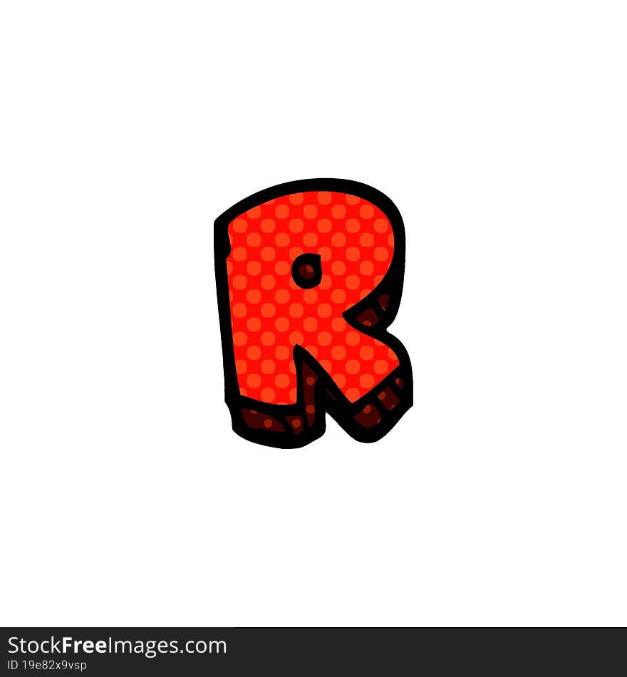 Cartoon Doodle Letter R