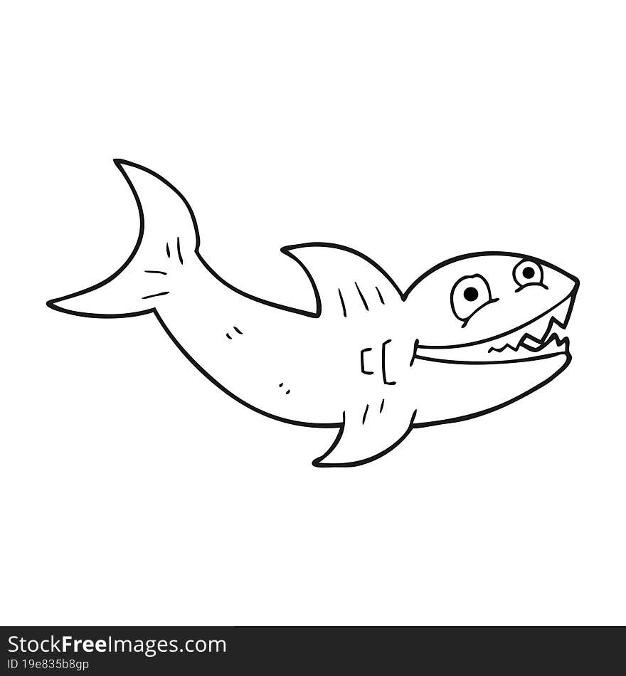 Black And White Cartoon Shark