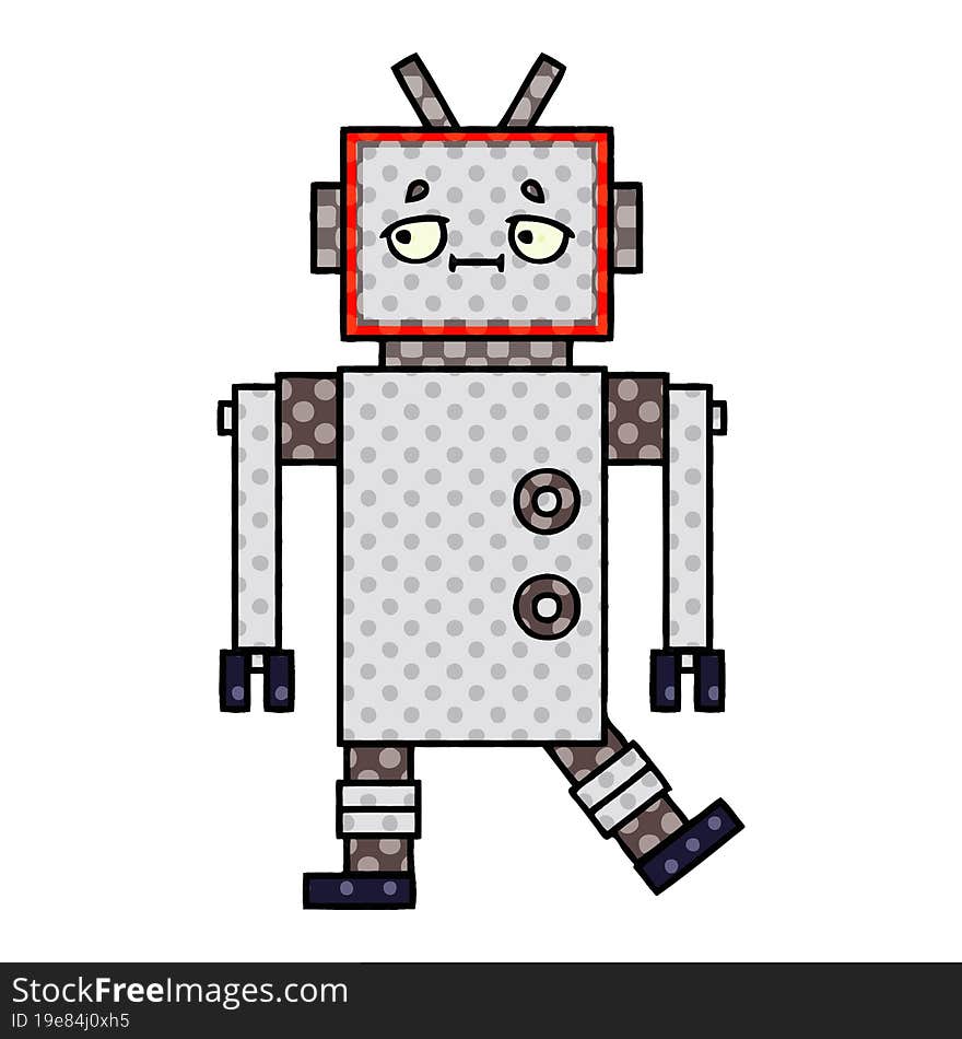 Comic Book Style Cartoon Robot