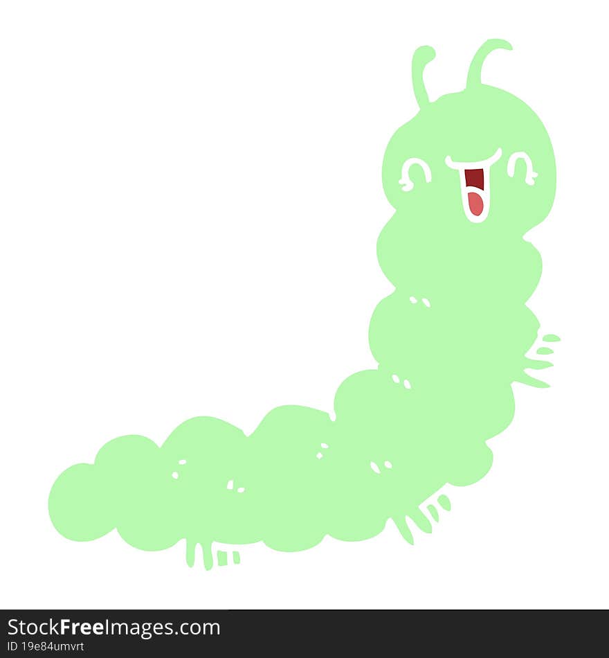 flat color style cartoon caterpillar