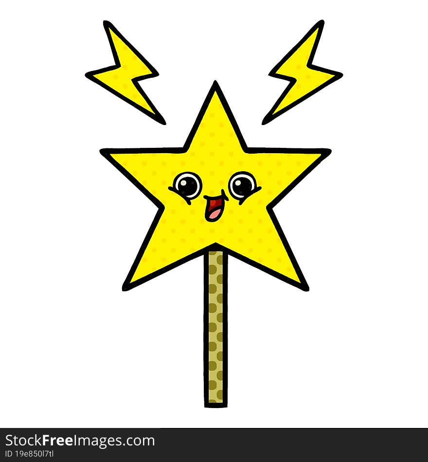 comic book style cartoon magic wand