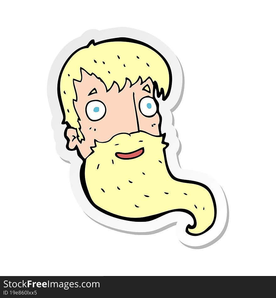 sticker of a cartoon bearded man