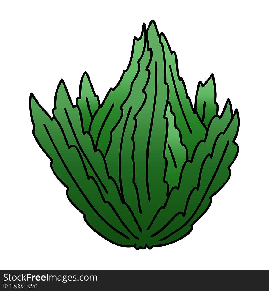 Quirky Gradient Shaded Cartoon Lettuce