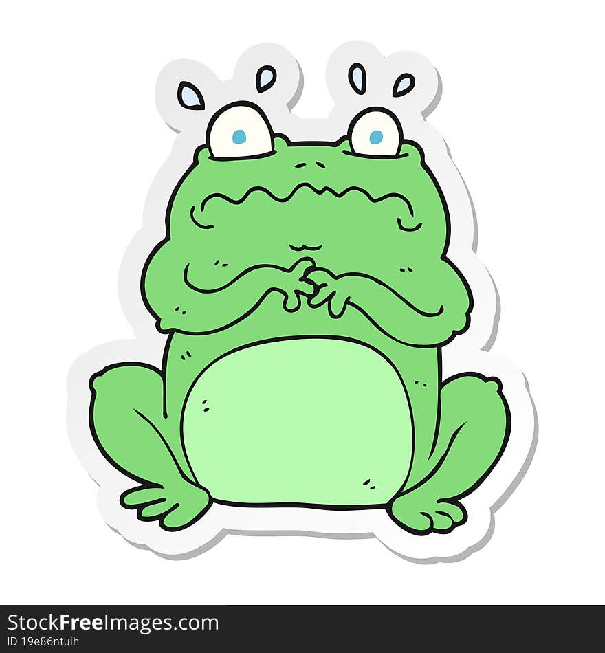 Sticker Of A Cartoon Funny Frog