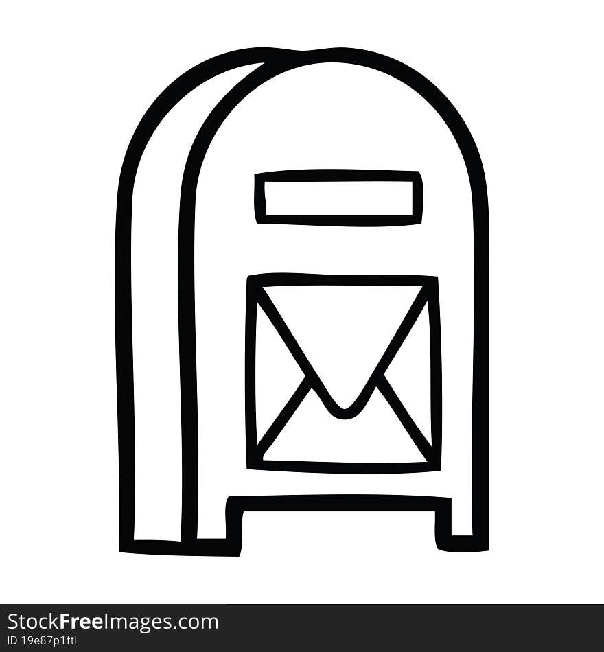 line drawing cartoon mail box