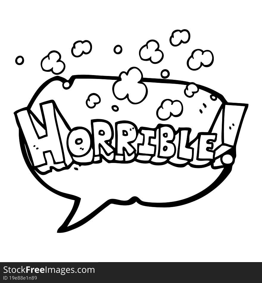 speech bubble cartoon word horrible