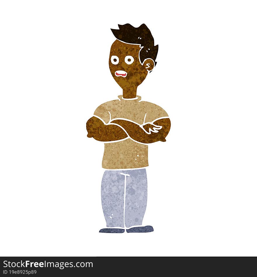 Cartoon Man With Crossed Arms