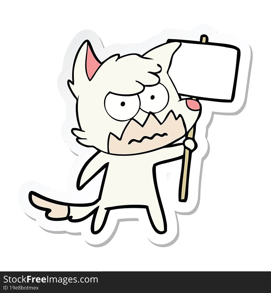 Sticker Of A Cartoon Annoyed Fox