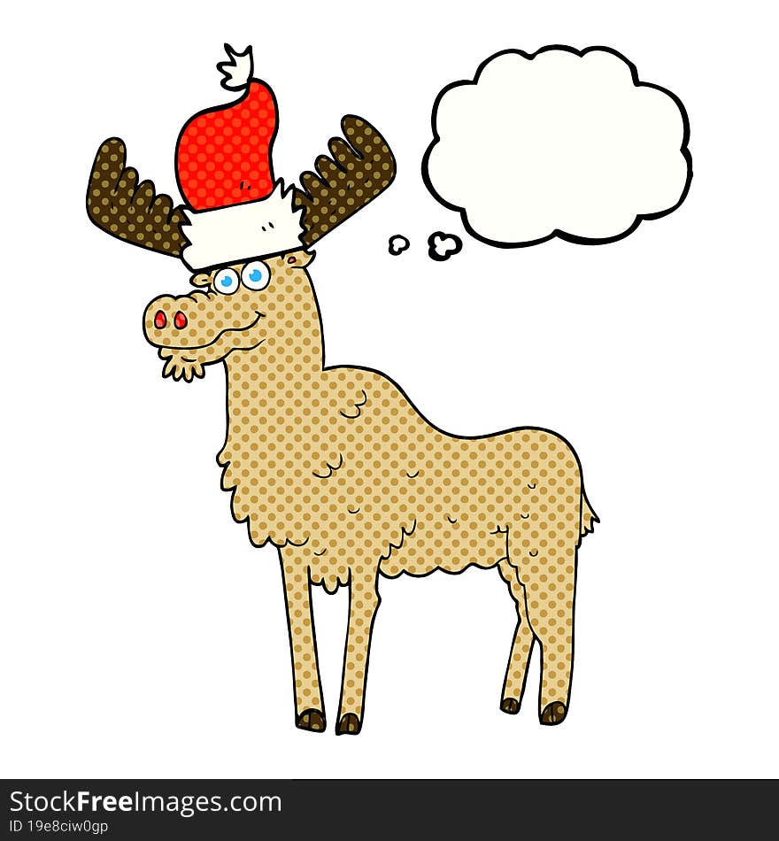 Thought Bubble Cartoon Christmas Moose