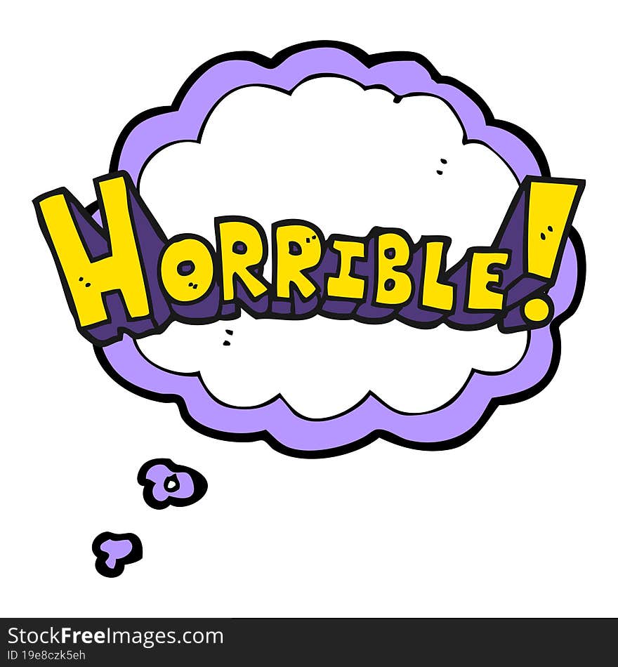 thought bubble cartoon word horrible