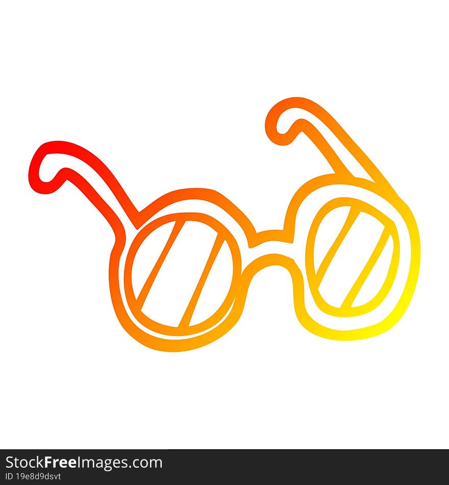 warm gradient line drawing of a cartoon spectacles