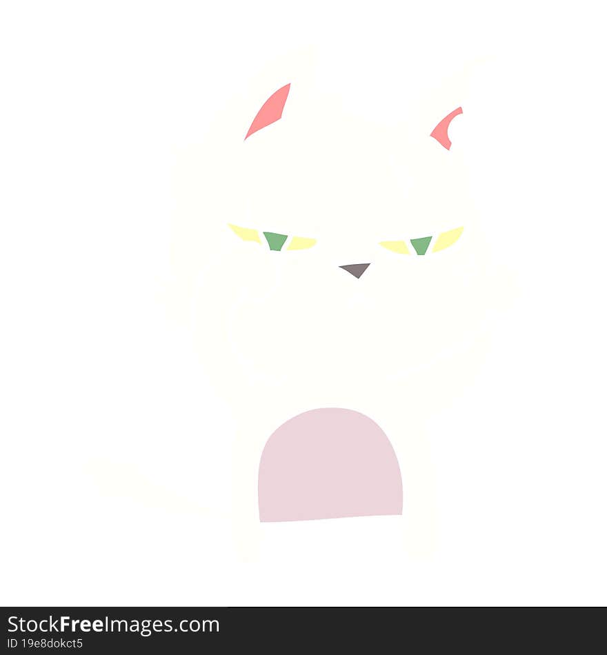 tough flat color style cartoon cat