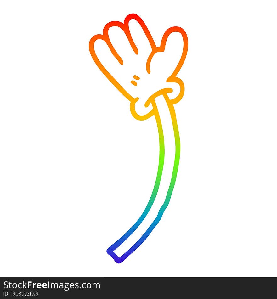 rainbow gradient line drawing cartoon hand gesture