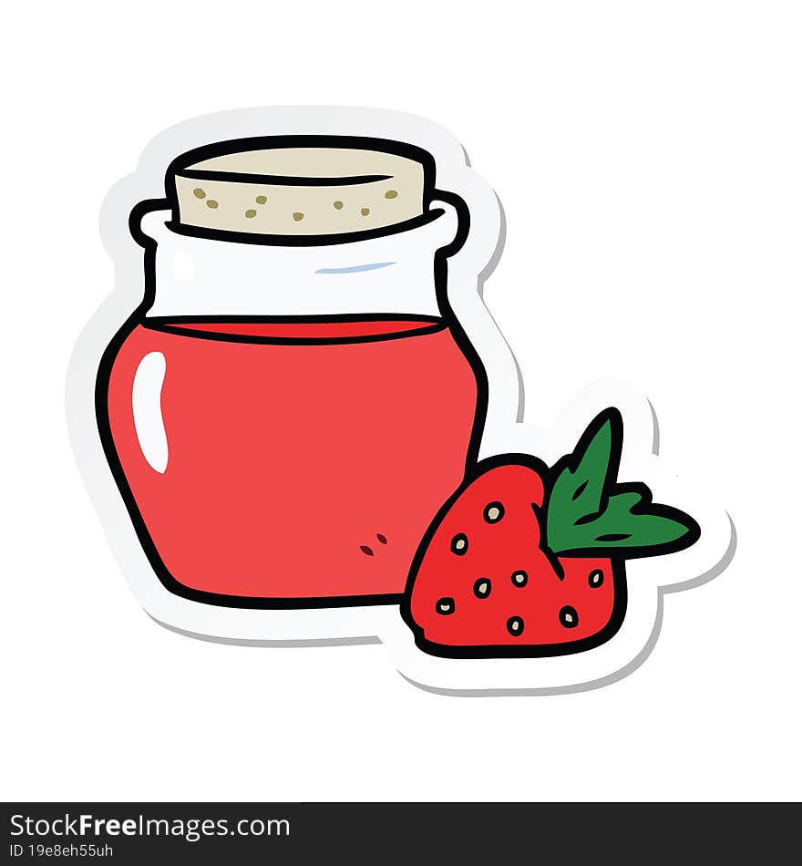 Sticker Of A Cartoon Jam Jar