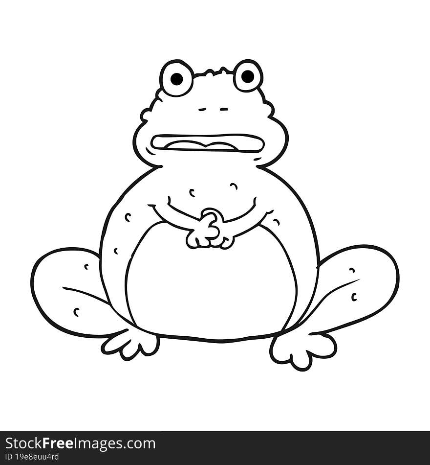 Black And White Cartoon Frog