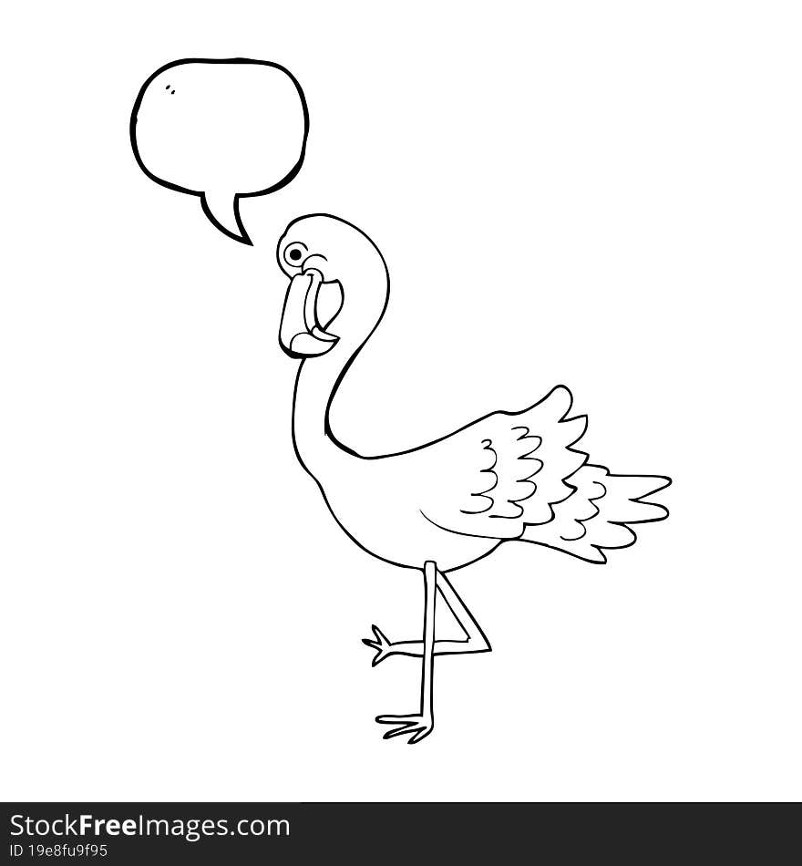 speech bubble cartoon flamingo