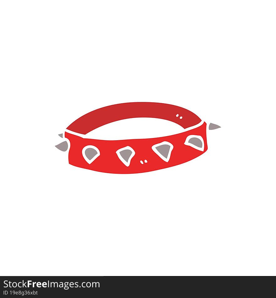 Flat Color Style Cartoon Spiked Dog Collar