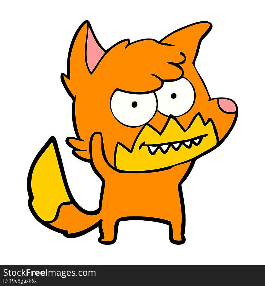 cartoon grinning fox. cartoon grinning fox