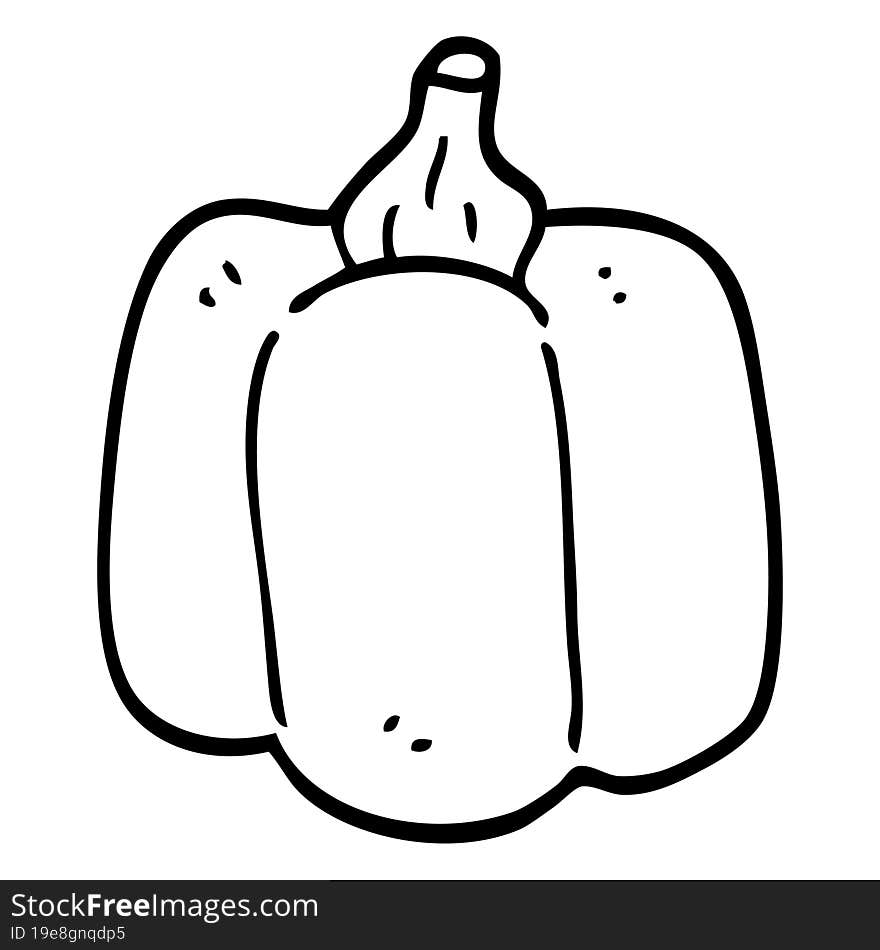 line drawing cartoon organic pepper