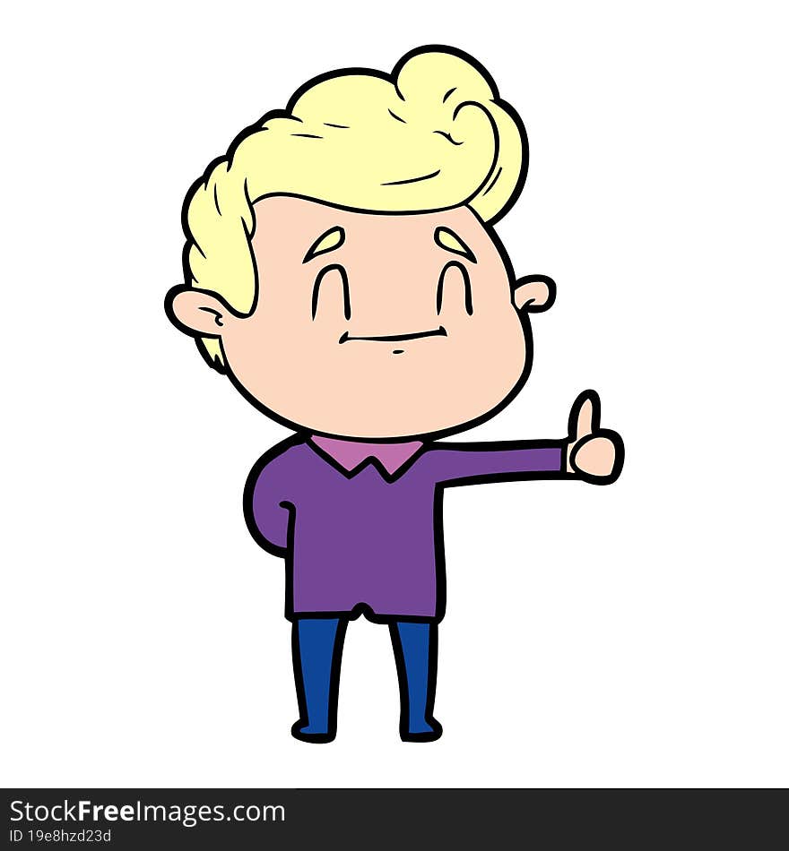 happy cartoon man giving thumbs up. happy cartoon man giving thumbs up