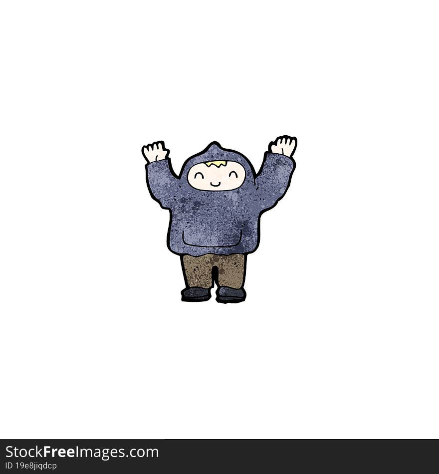 cartoon man surrendering