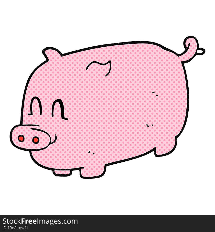 freehand drawn cartoon pig